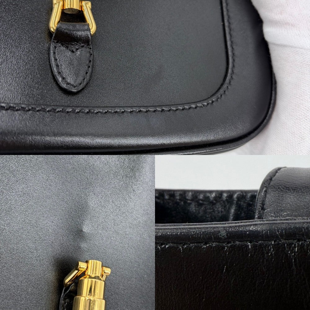 GUCCI グッチ 2WAY ジャッキー1961 ハンドバッグ ショルダーバッグ 小さめ 637091 レザー ブラック 黒 ゴールド金具 レディース【中古品】