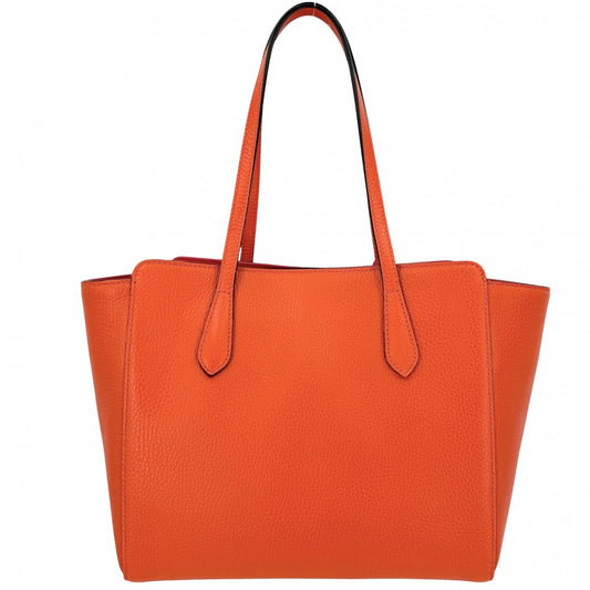 GUCCI グッチ ハンドバッグ スウィング トートバッグ 354408 レザー オレンジ ピンク ゴールド金具 レディース【中古品】
