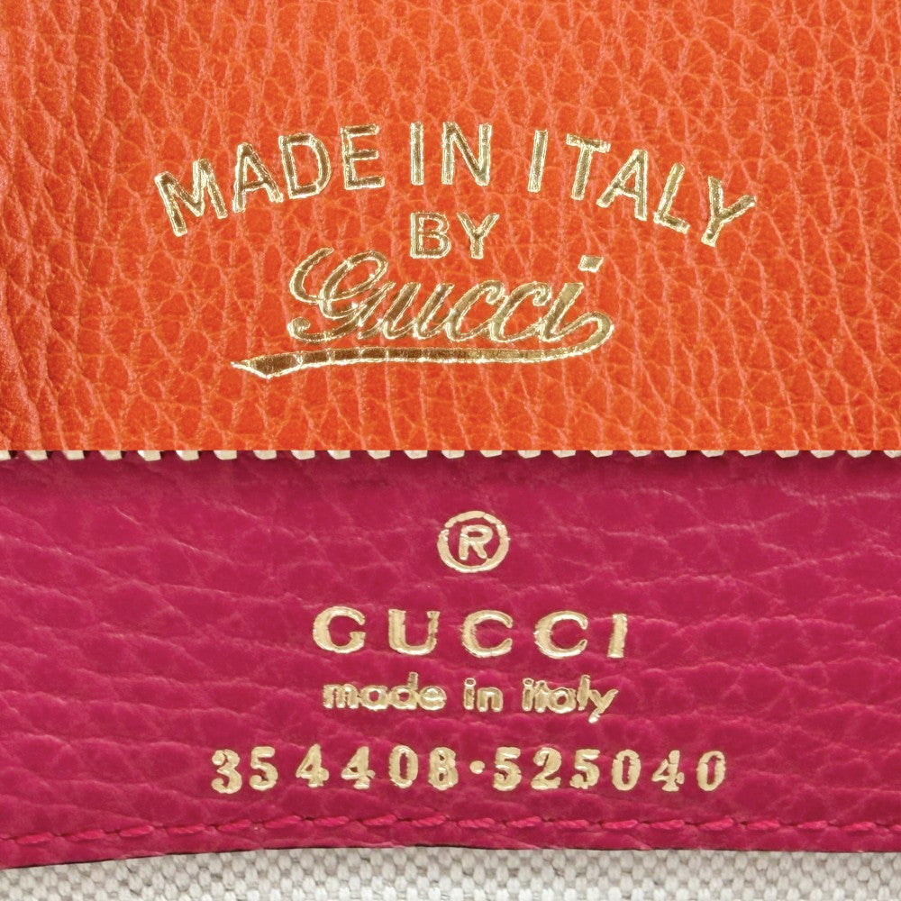 GUCCI グッチ ハンドバッグ スウィング トートバッグ 354408 レザー オレンジ ピンク ゴールド金具 レディース【中古品】