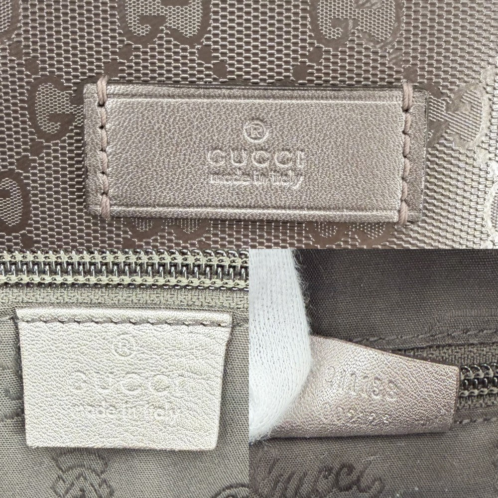 GUCCI グッチ ハンドバッグ GGインプリメ トートバッグ 211138 コーティングキャンバス レザー メタリックピンク シルバー金具 レディース【中古品】