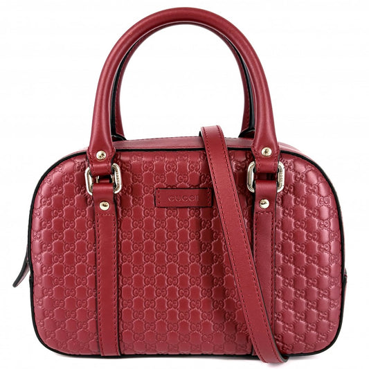 GUCCI グッチ 2WAY マイクログッチシマ ハンドバッグ ショルダーバッグ 510289 レッド 赤 ゴールド金具 レディース【中古品】