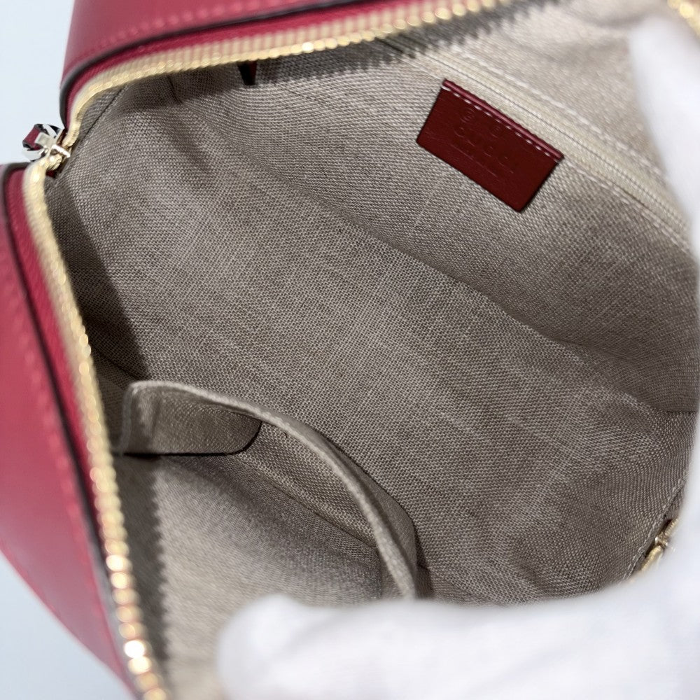 GUCCI グッチ 2WAY マイクログッチシマ ハンドバッグ ショルダーバッグ 510289 レッド 赤 ゴールド金具 レディース【中古品】