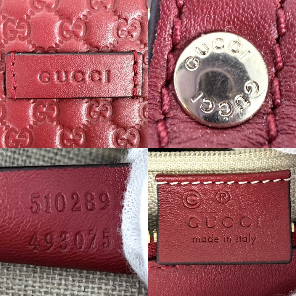 GUCCI グッチ 2WAY マイクログッチシマ ハンドバッグ ショルダーバッグ 510289 レッド 赤 ゴールド金具 レディース【中古品】