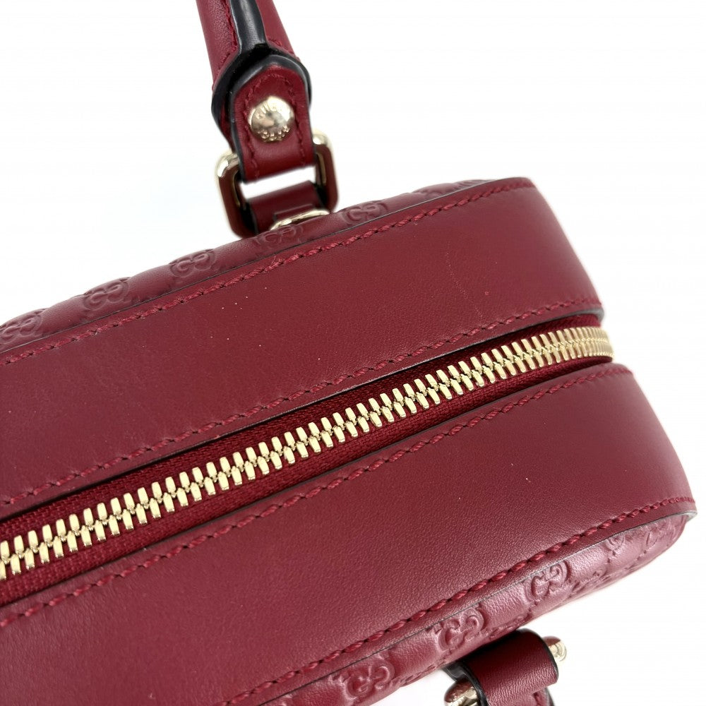 GUCCI グッチ 2WAY マイクログッチシマ ハンドバッグ ショルダーバッグ 510289 レッド 赤 ゴールド金具 レディース【中古品】