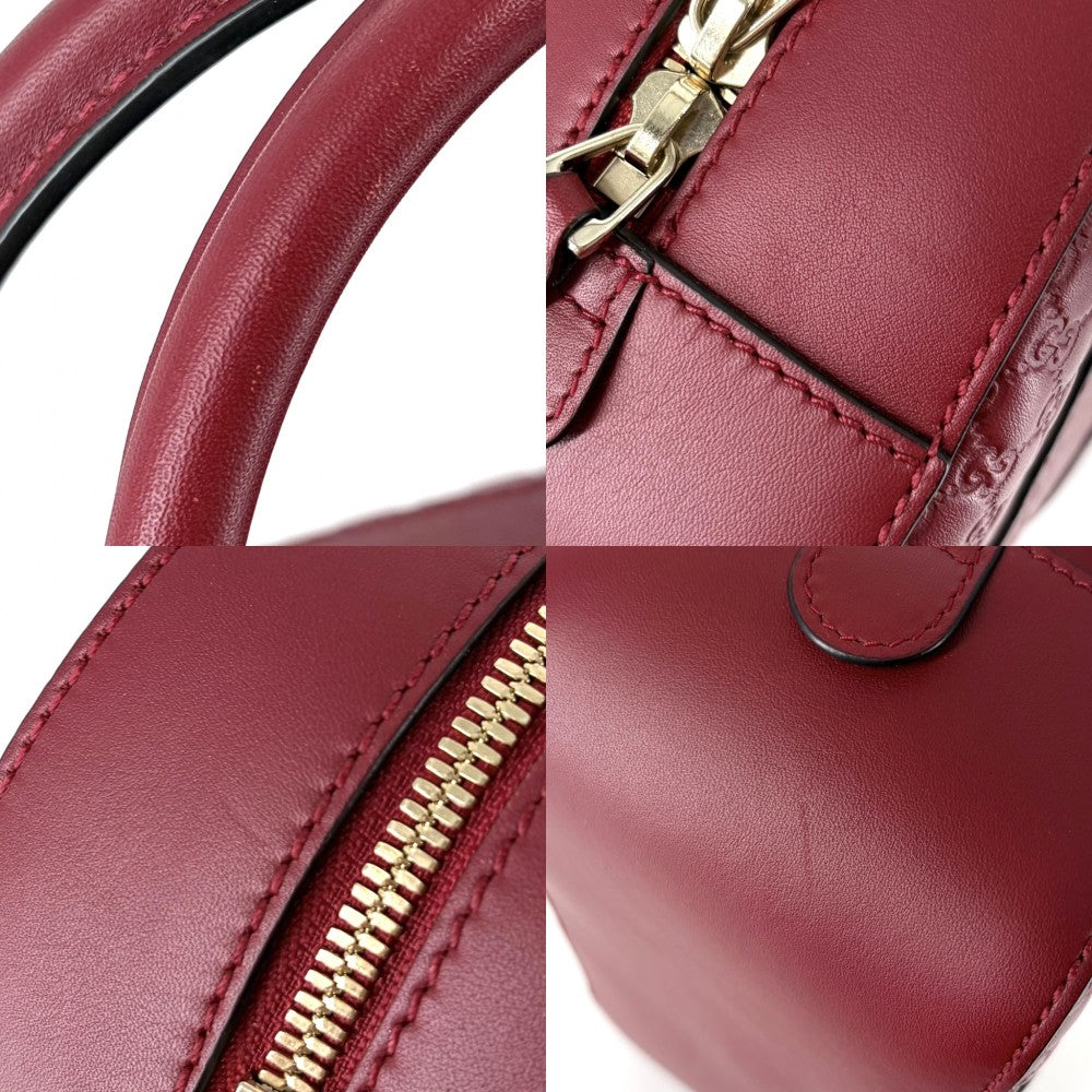 GUCCI グッチ 2WAY マイクログッチシマ ハンドバッグ ショルダーバッグ 510289 レッド 赤 ゴールド金具 レディース【中古品】