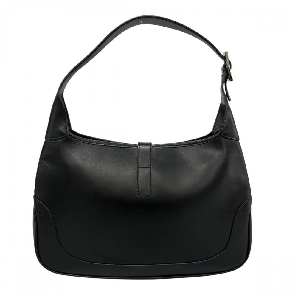 GUCCI グッチ ショルダーバッグ ジャッキー 001・3306 スムースレザー ブラック 黒 シルバー金具 レディース【中古品】