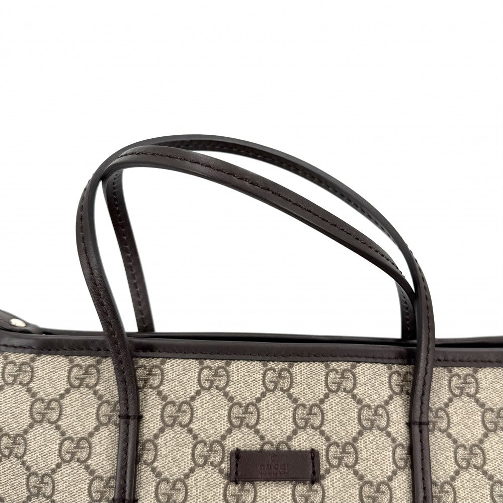 GUCCI グッチ 2WAY ハンドバッグ トートバッグ ショルダーバッグ 353440 GGスプリームキャンバス レザー ブラウン 茶 ベージュ ゴールド金具 レディース【中古品】