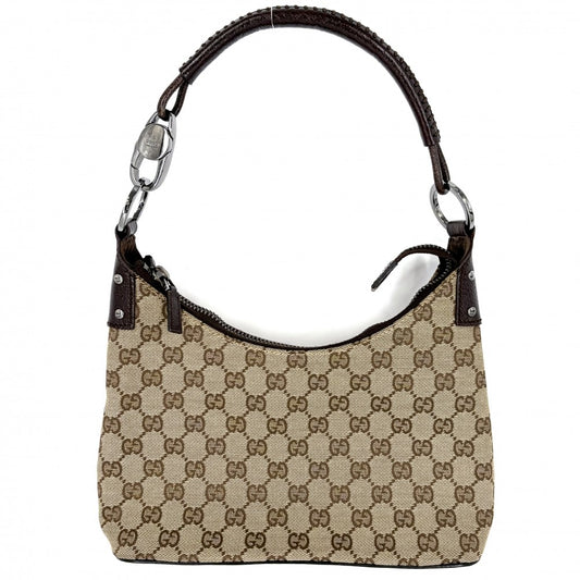 GUCCI グッチ ハンドバッグ ワンハンドバッグ 115002 GGキャンバス ベージュ シルバー金具 レディース【中古品】
