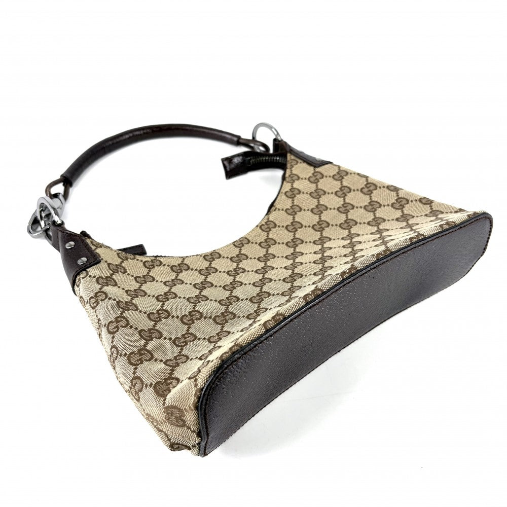 GUCCI グッチ ハンドバッグ ワンハンドバッグ 115002 GGキャンバス ベージュ シルバー金具 レディース【中古品】
