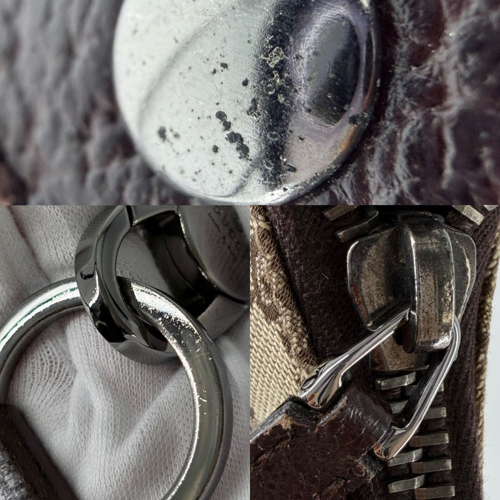 GUCCI グッチ ハンドバッグ ワンハンドバッグ 115002 GGキャンバス ベージュ シルバー金具 レディース【中古品】
