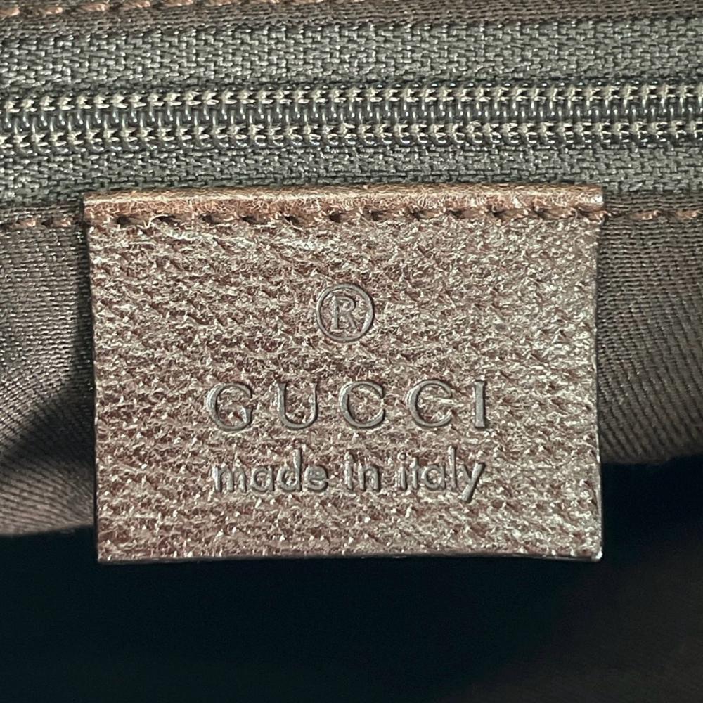 GUCCI グッチ ショルダーバッグ トートバッグ 115003 GGキャンバス レザー ブラウン 茶 シルバー金具 レディース【中古品】