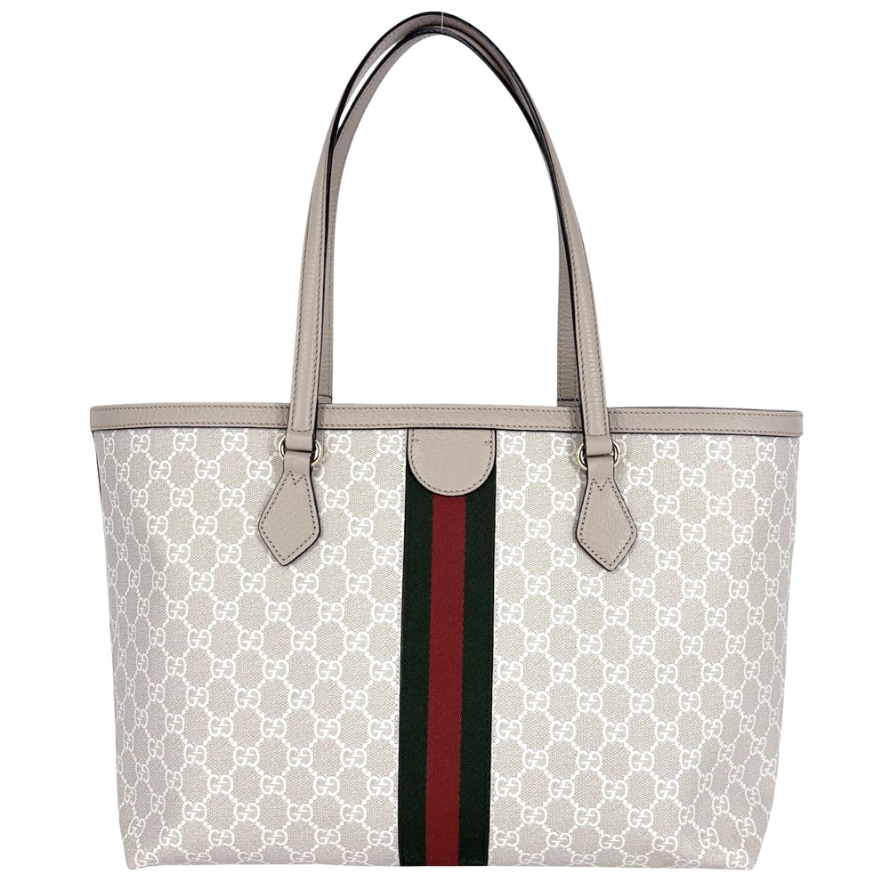 GUCCI グッチ ハンドバッグ オフィディア GGラージ トートバッグ シェリーライン 631685 GGスプリームキャンバス レザー ベージュ ゴールド金具 レディース【中古品】