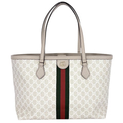 GUCCI グッチ ハンドバッグ オフィディア GGラージ トートバッグ シェリーライン 631685 GGスプリームキャンバス レザー ベージュ ゴールド金具 レディース【中古品】
