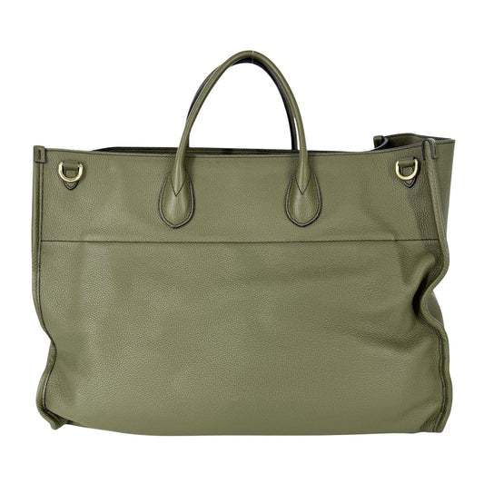GUCCI グッチ 2WAY ラージ トートバッグ ショルダーバッグ 674837 レザー カーキ ゴールド金具 レディース【中古品】
