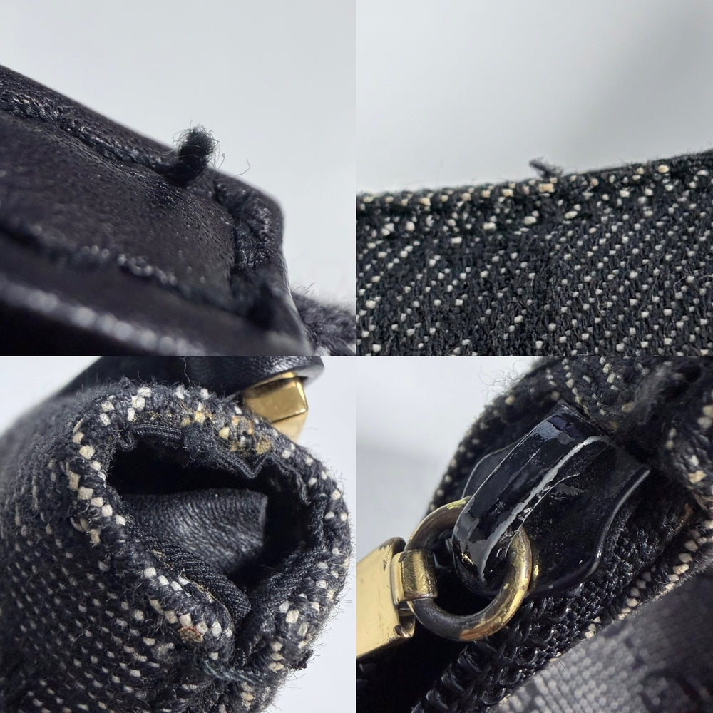 GUCCI グッチ ハンドバッグ セミショルダーバッグ 32160 GGキャンバス レザー ブラック 黒 ゴールド金具 レディース【中古品】