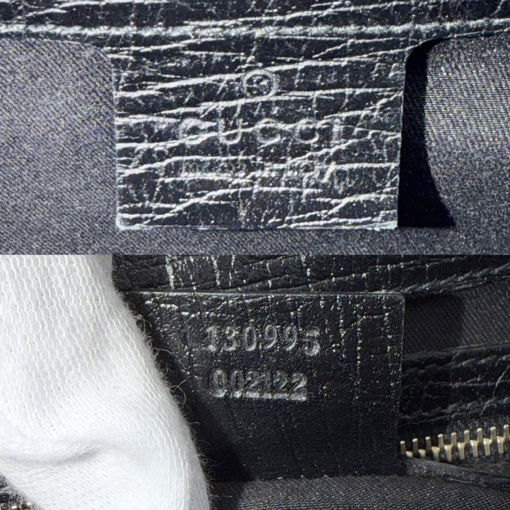 GUCCI グッチ ハンドバッグ シェエリーライン 130995 GGキャンバス ブラック 黒 ゴールド金具 レディース【中古品】