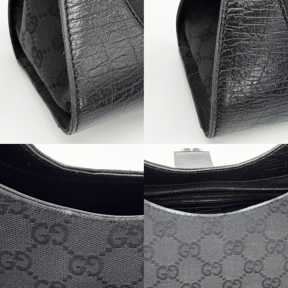 GUCCI グッチ ハンドバッグ シェエリーライン 130995 GGキャンバス ブラック 黒 ゴールド金具 レディース【中古品】