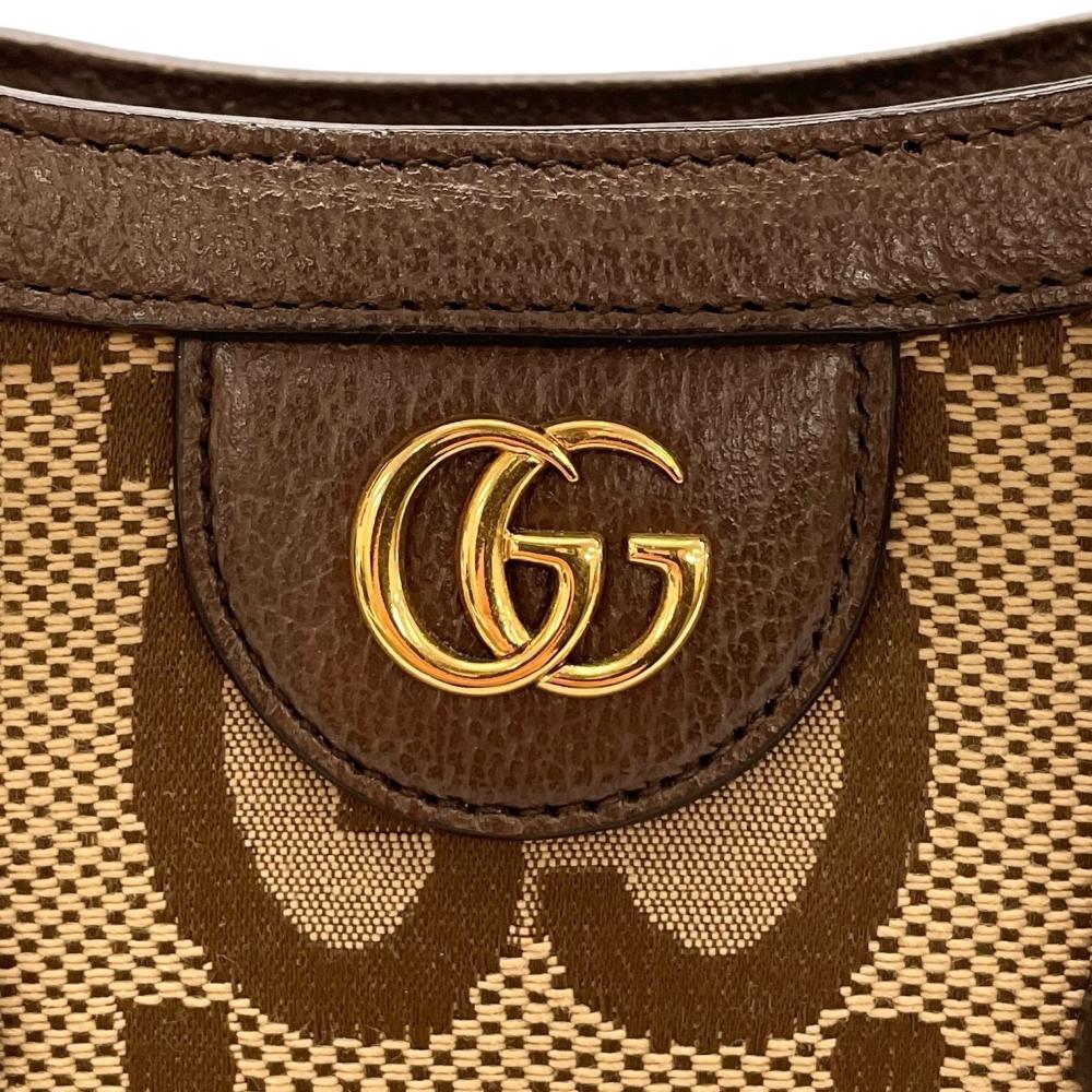 GUCCI グッチ ハンドバッグ ジャンボGG ダイアナ バンブーハンドル 655661 GGキャンバス レザー バンブー ブラウン 茶 ゴールド金具 レディース【中古品】