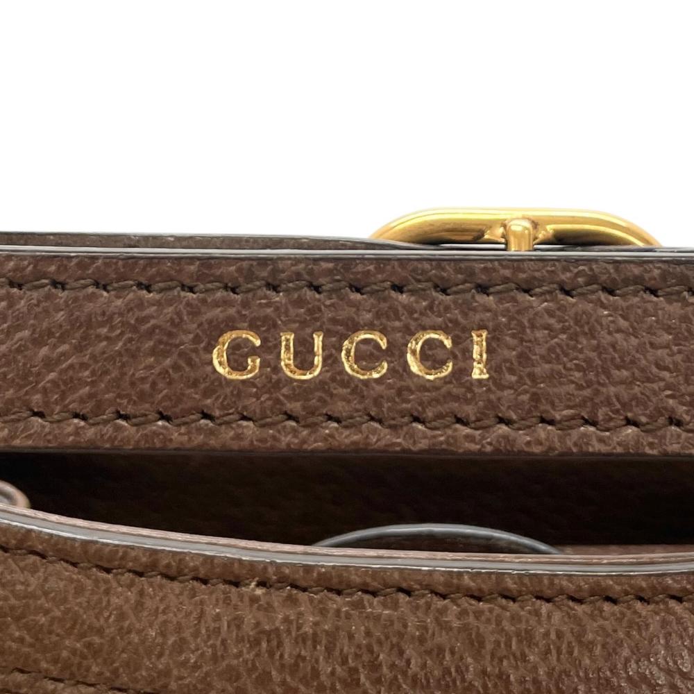 GUCCI グッチ ハンドバッグ ジャンボGG ダイアナ バンブーハンドル 655661 GGキャンバス レザー バンブー ブラウン 茶 ゴールド金具 レディース【中古品】