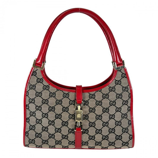 GUCCI グッチ ハンドバッグ ジャッキー 002 1068 GGキャンバス レザー レッド 赤 ゴールド金具 レディース【中古品】