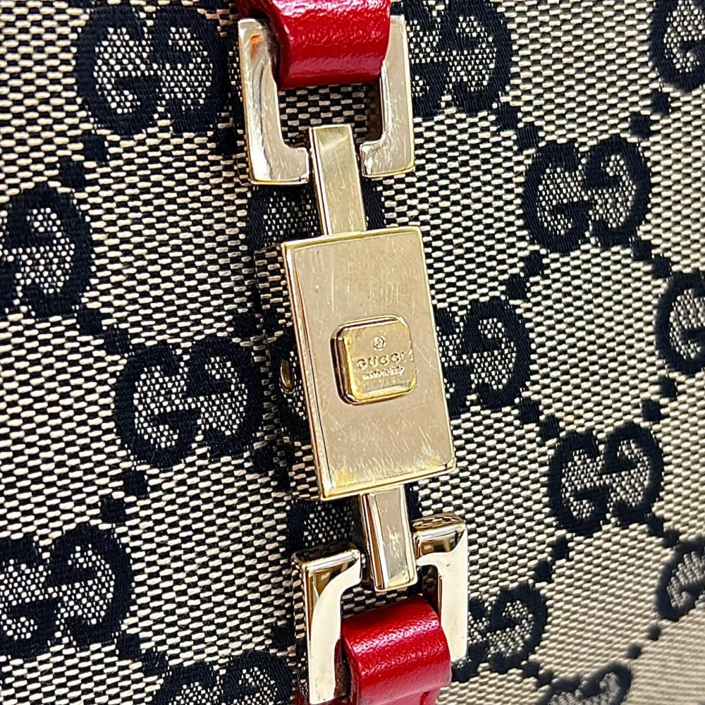 GUCCI グッチ ハンドバッグ ジャッキー 002 1068 GGキャンバス レザー レッド 赤 ゴールド金具 レディース【中古品】