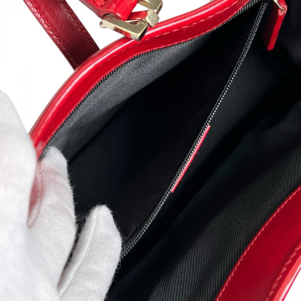 GUCCI グッチ ハンドバッグ ジャッキー 002 1068 GGキャンバス レザー レッド 赤 ゴールド金具 レディース【中古品】