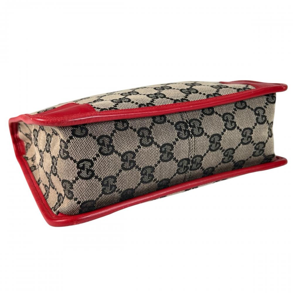 GUCCI グッチ ハンドバッグ モノグラム 000-0856 GGキャンバス レッド 赤 ゴールド金具 レディース【中古品】