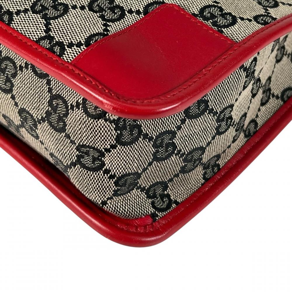 GUCCI グッチ ハンドバッグ モノグラム 000-0856 GGキャンバス レッド 赤 ゴールド金具 レディース【中古品】