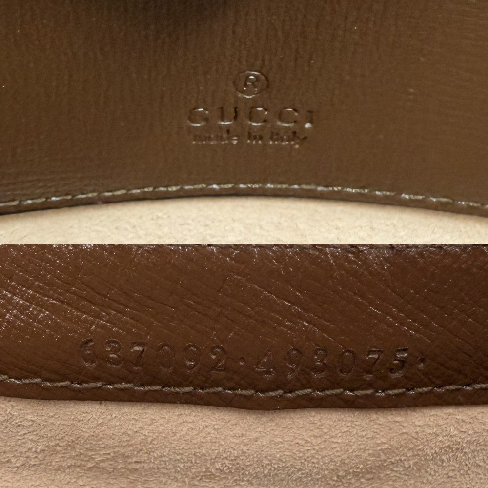 GUCCI グッチ 2WAY ジャッキー1961 ミニホーボーバッグ ハンドバッグ ショルダーバッグ シェリーライン 637092 GGスプリームキャンバス レザー ベージュ ブラウン 茶 ゴールド金具 レディース【中古品】