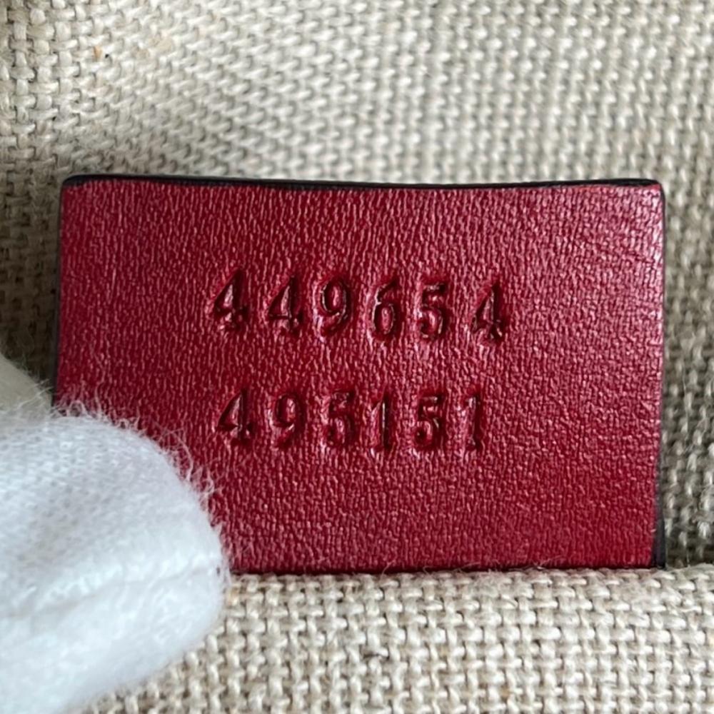 GUCCI グッチ ショルダーバッグ マイクログッチシマ ドームバッグ 449654 レザー レッド 赤 ゴールド金具 レディース【中古品】