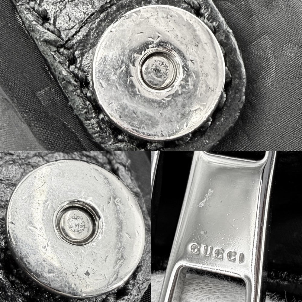 GUCCI グッチ ショルダーバッグ GGナイロン メッセンジャーバッグ かばん 鞄 510335 ナイロン レザー ブラック 黒 シルバー金具 メンズ【中古品】