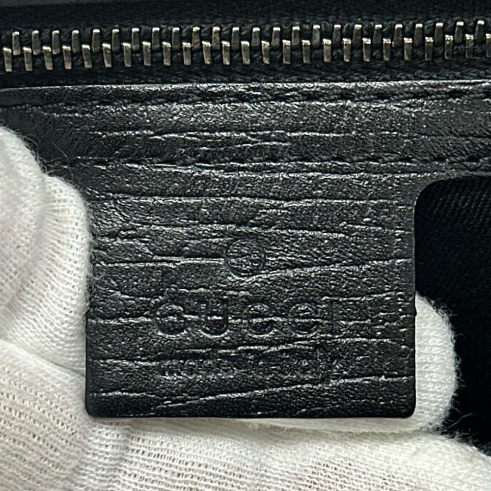GUCCI グッチ ハンドバッグ バンブー 111713 GGキャンバス ブラック 黒 シルバー金具 レディース【中古品】
