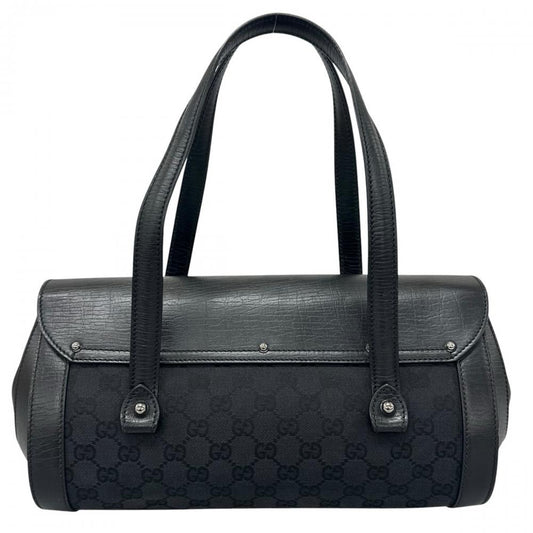 GUCCI グッチ ハンドバッグ バンブー 111713 GGキャンバス ブラック 黒 シルバー金具 レディース【中古品】