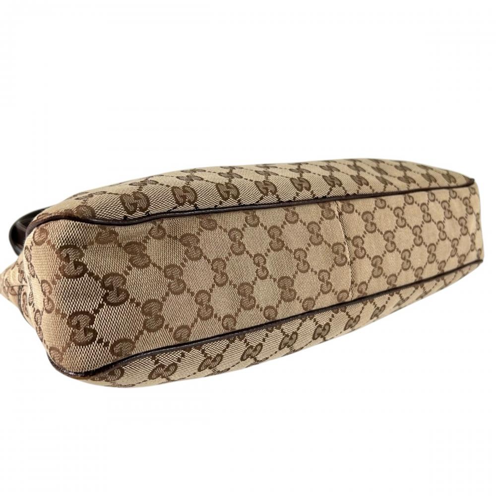 GUCCI グッチ トートバッグ ハンドバッグ 163288 GGキャンバス ブラウン 茶 レディース【中古品】