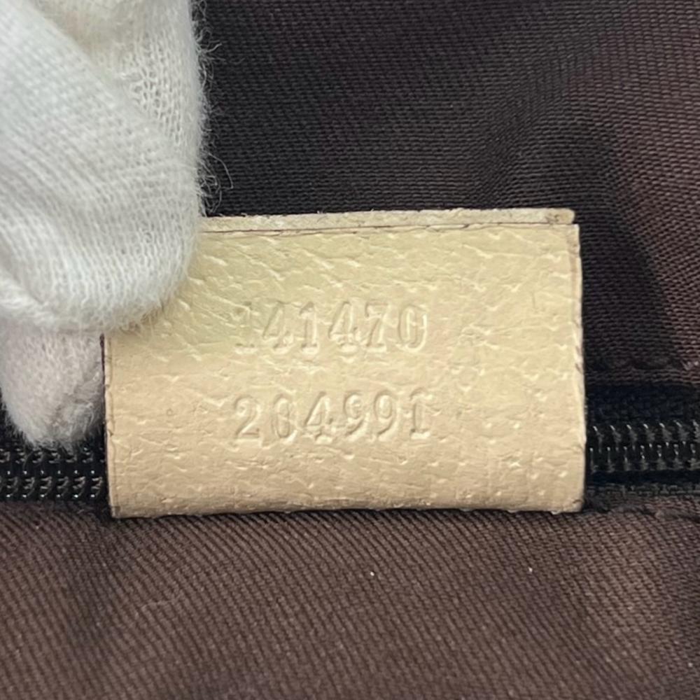 GUCCI グッチ トートバッグ アビートートバック モノグラム 141470 GGキャンバス ベージュ ブラウン 茶 ゴールド金具 レディース【中古品】