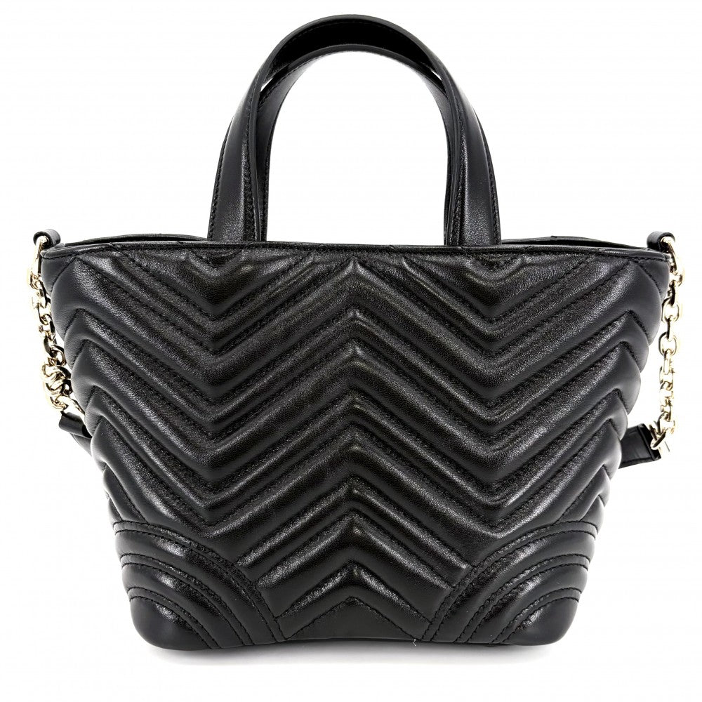 GUCCI グッチ 2WAY GGマーモント キルティング ハンドバッグ ショルダーバッグ 847386 レザー ブラック 黒 ゴールド金具 レディース【中古品】