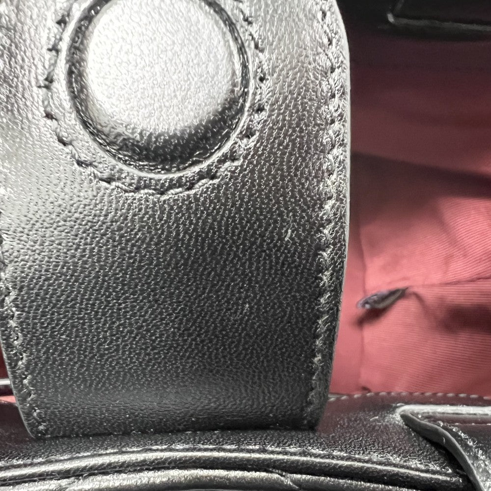 GUCCI グッチ 2WAY GGマーモント キルティング ハンドバッグ ショルダーバッグ 847386 レザー ブラック 黒 ゴールド金具 レディース【中古品】