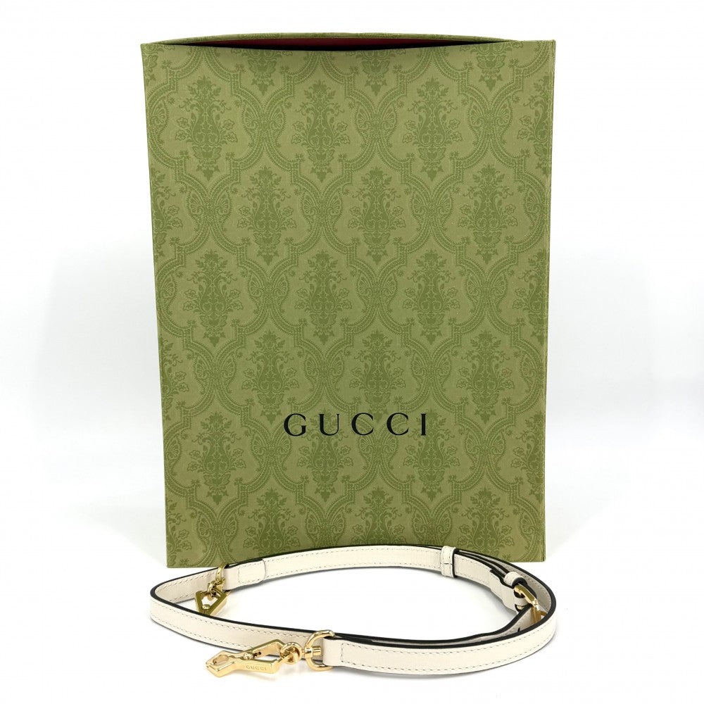 GUCCI グッチ 2WAY ホースビット1955 スモールトップハンドルバッグ ハンドバッグ ショルダーバッグ 621220 GGスプリームキャンバス レザー ベージュ ホワイト 白 ゴールド金具 レディース【中古品】