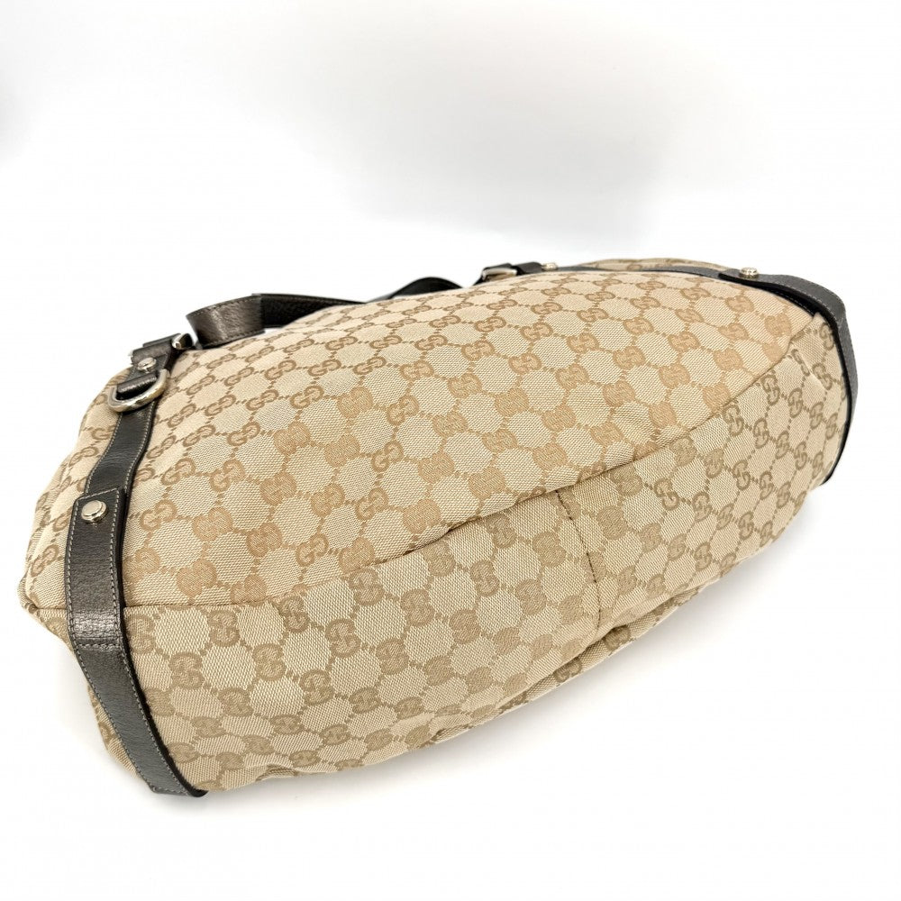 GUCCI グッチ ハンドバッグ アビー トートバッグ 130736 GGキャンバス レザー ベージュ ゴールド係 ソフトゴールド金具 レディース【中古品】