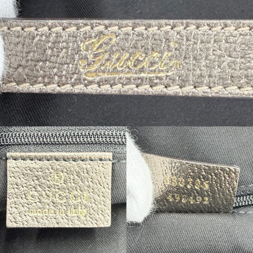 GUCCI グッチ ハンドバッグ アビー トートバッグ 130736 GGキャンバス レザー ベージュ ゴールド係 ソフトゴールド金具 レディース【中古品】