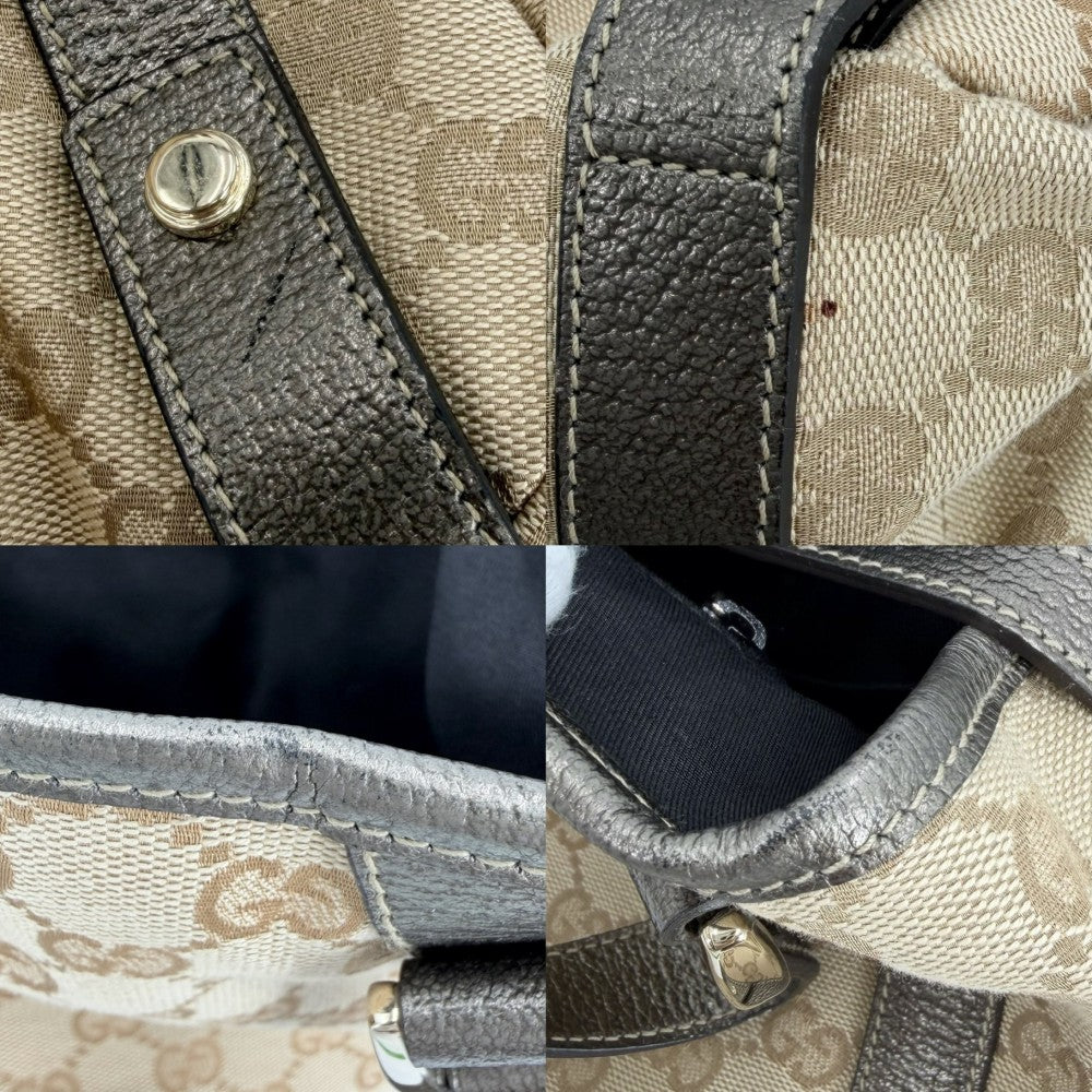 GUCCI グッチ ハンドバッグ アビー トートバッグ 130736 GGキャンバス レザー ベージュ ゴールド係 ソフトゴールド金具 レディース【中古品】