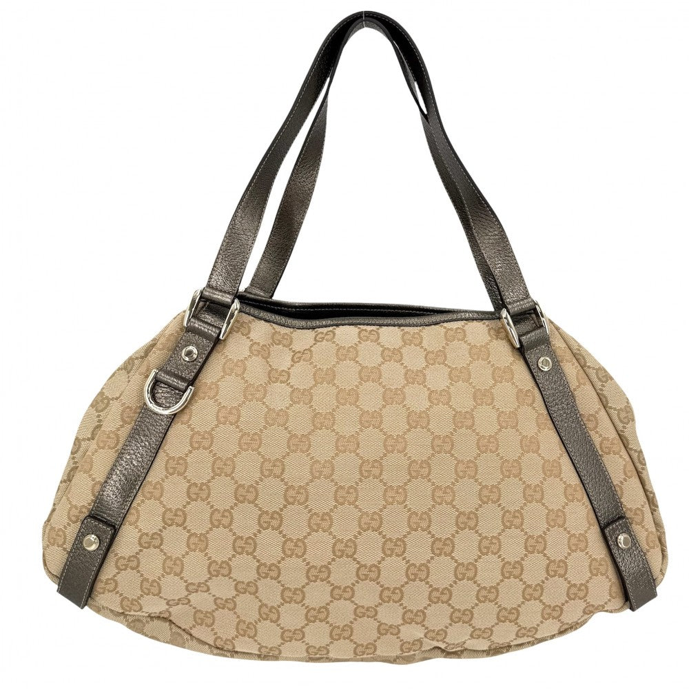 GUCCI グッチ ハンドバッグ アビー トートバッグ 130736 GGキャンバス レザー ベージュ ゴールド係 ソフトゴールド金具 レディース【中古品】