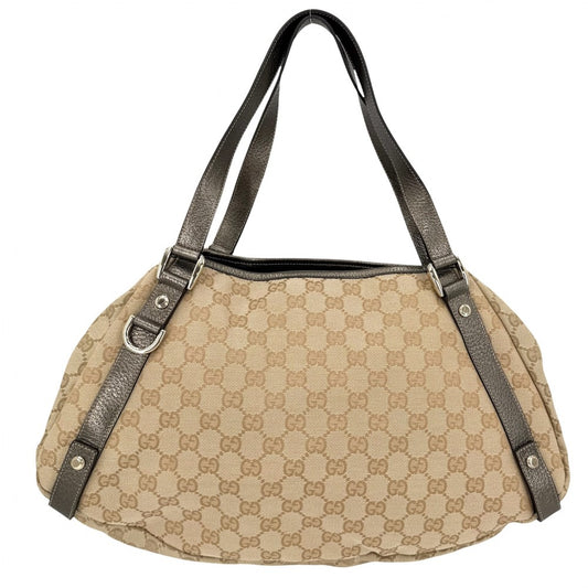 GUCCI グッチ ハンドバッグ アビー トートバッグ 130736 GGキャンバス レザー ベージュ ゴールド係 ソフトゴールド金具 レディース【中古品】