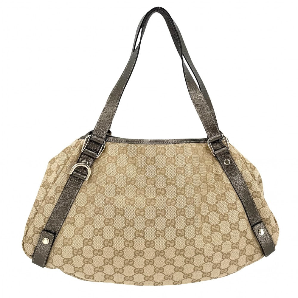 GUCCI グッチ ハンドバッグ アビー トートバッグ 130736 GGキャンバス レザー ベージュ ゴールド係 ソフトゴールド金具 レディース【中古品】