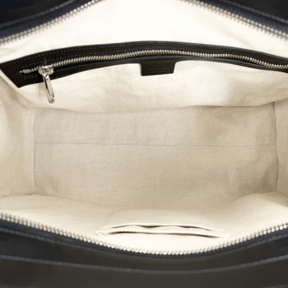 GUCCI グッチ トートバッグ GGエンボス ハンドバッグ 625774 レザー ブラック 黒 シルバー金具 メンズ【中古品】