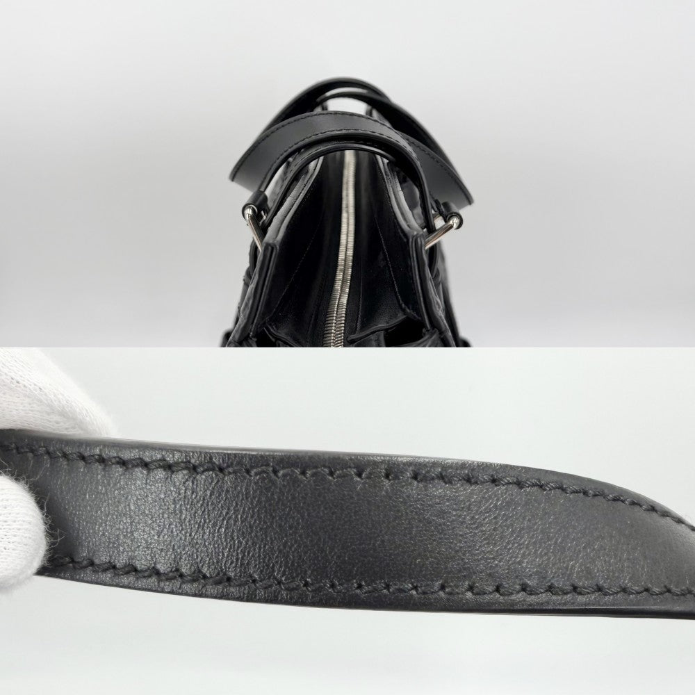 GUCCI グッチ トートバッグ GGエンボス ハンドバッグ 625774 レザー ブラック 黒 シルバー金具 メンズ【中古品】