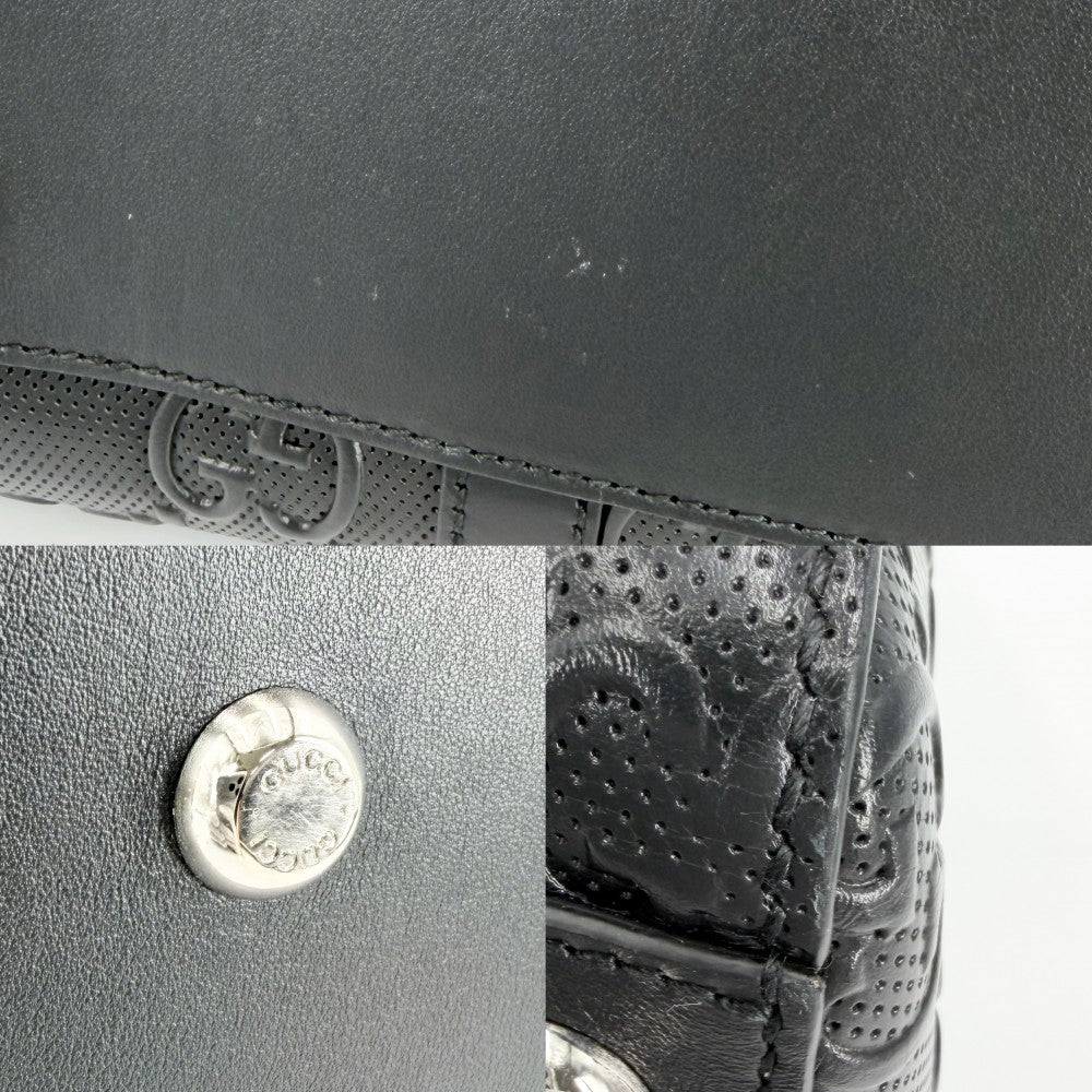 GUCCI グッチ トートバッグ GGエンボス ハンドバッグ 625774 レザー ブラック 黒 シルバー金具 メンズ【中古品】