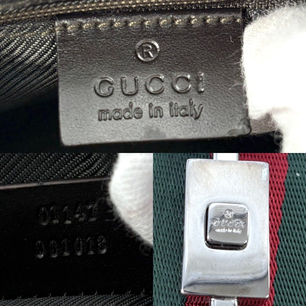 GUCCI グッチ ハンドバッグ ジャッキー 01147 GGキャンバス レザー ベージュ ブラウン 茶 シルバー金具 レディース【中古品】