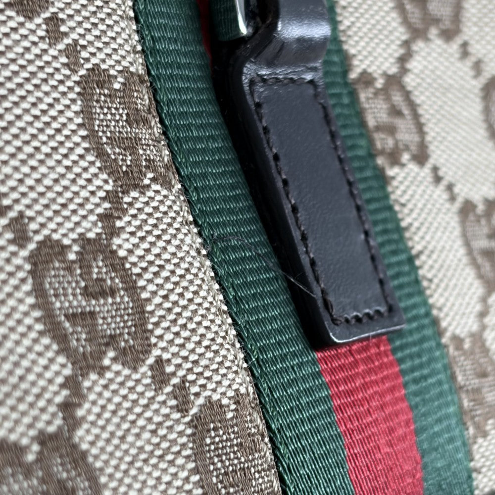 GUCCI グッチ ハンドバッグ ジャッキー 01147 GGキャンバス レザー ベージュ ブラウン 茶 シルバー金具 レディース【中古品】