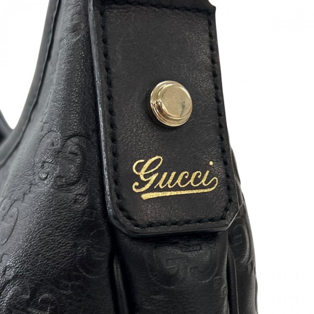 GUCCI グッチ ハンドバッグ アビー ホーボー 130738 レザー ブラック 黒 ゴールド金具 レディース【中古品】